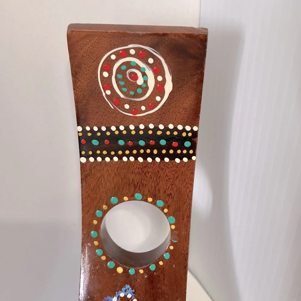 Floating Wine Bottle Holder Australian KANGAROO Hand Crafted Painted  12 x 2 in